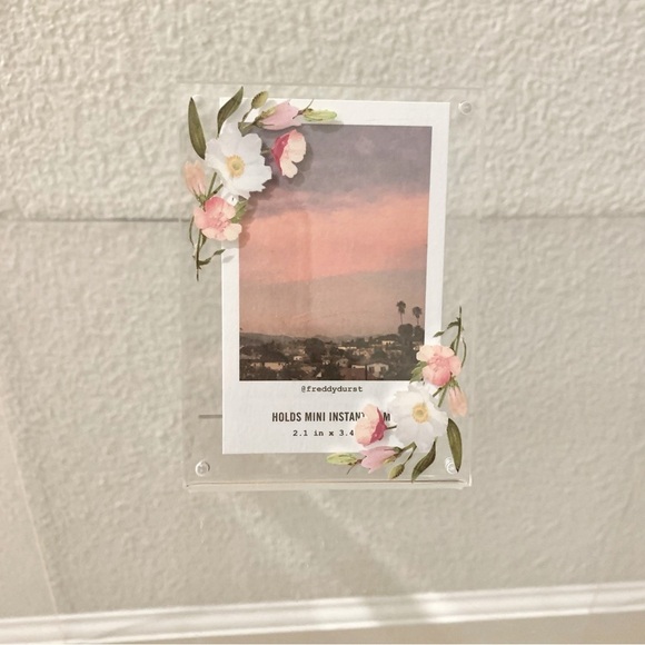 🌸 Urban Outfitters Floral Print Acrylic Instax Mini Photo Picture Frame - Picture 3 of 6